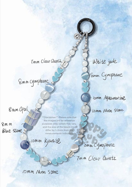 blue Blue Kyanite phone strap โ Aqua Aura Phone Strap โ Strappy Club