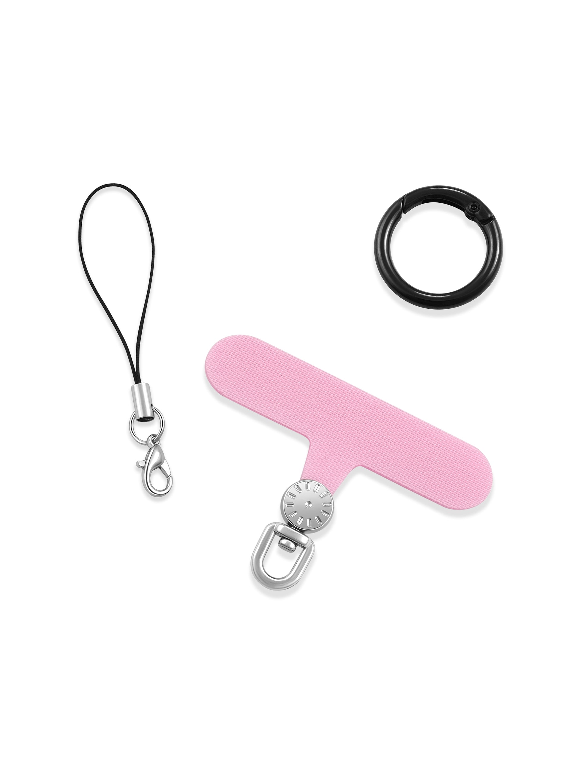 silver, black, pink, clear phone strap – Versatile Strap Kit – Strappy Club