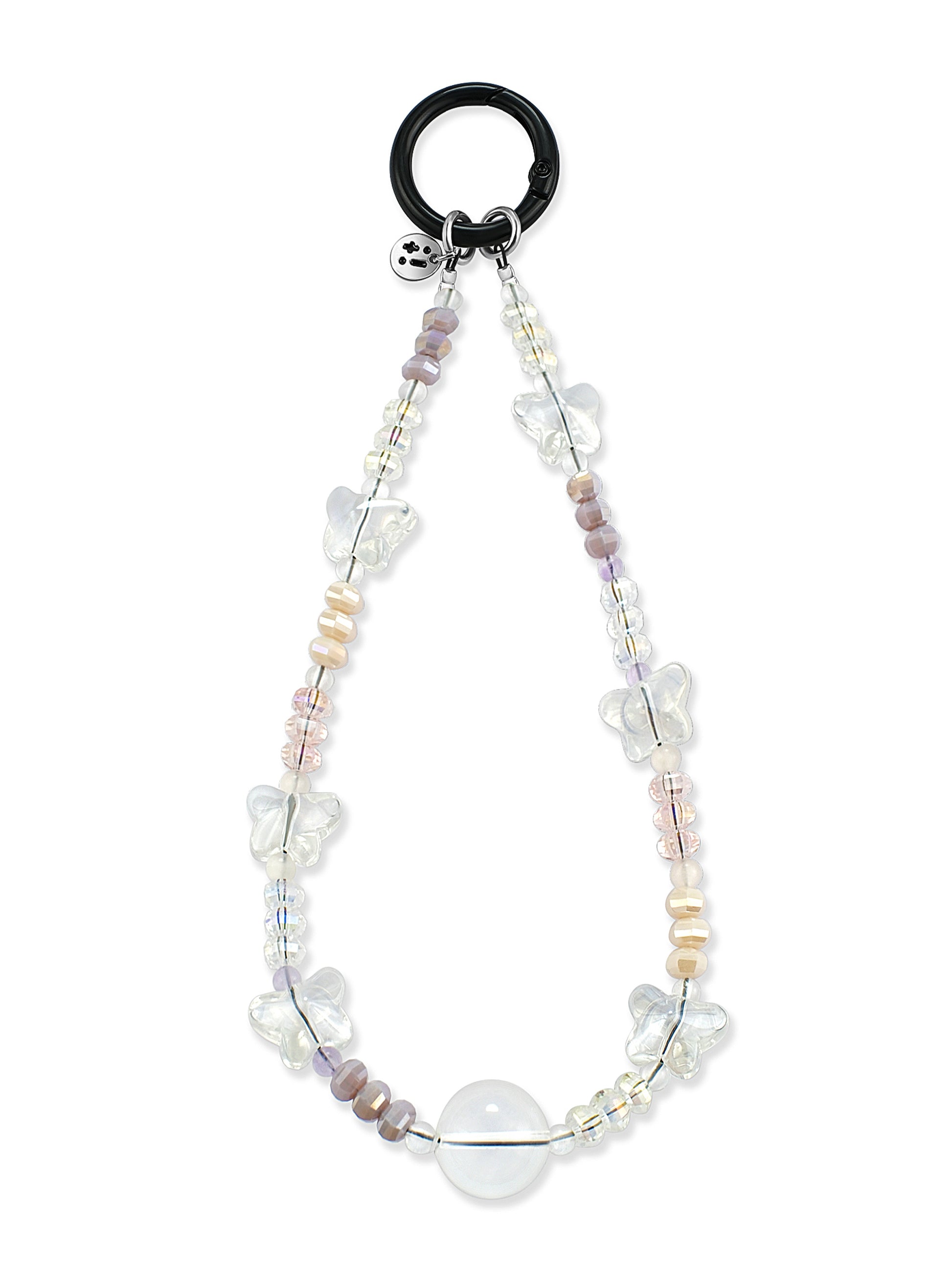 pink Rose Quartz phone strap – Butterfly Cloud Phone Strap – Strappy Club