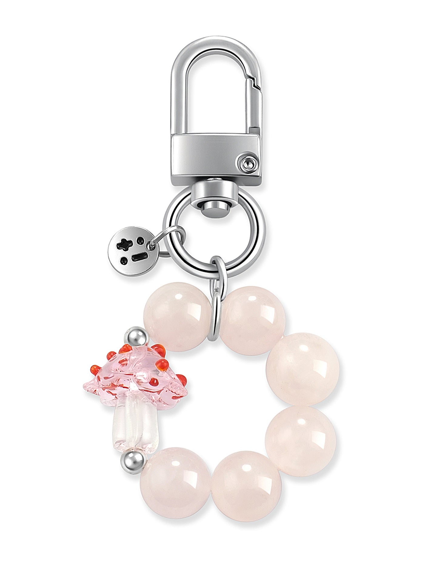 pink Dot Details Rose Quartz phone strap – Rosy Shroom Mini Strap – Strappy Club