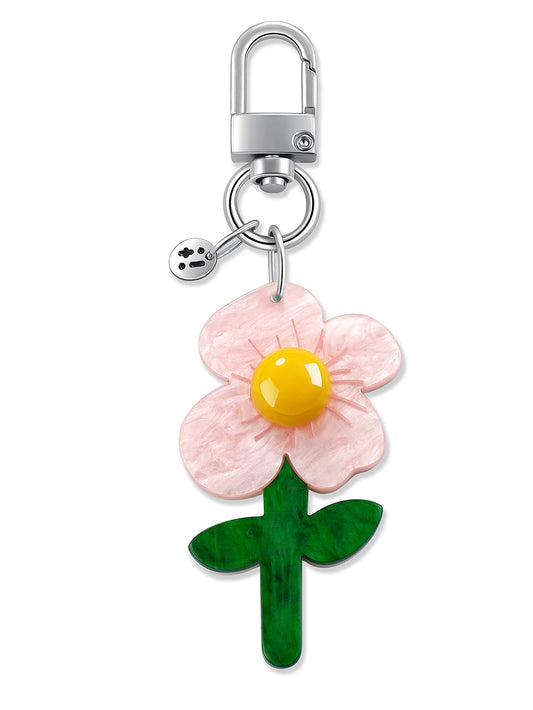 floral, pink bag charm – Blush Bloom Bag Charm – Strappy Club