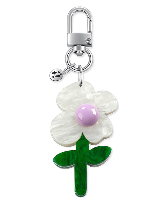 floral, white bag charm – Moon Petal Bag Charm – Strappy Club