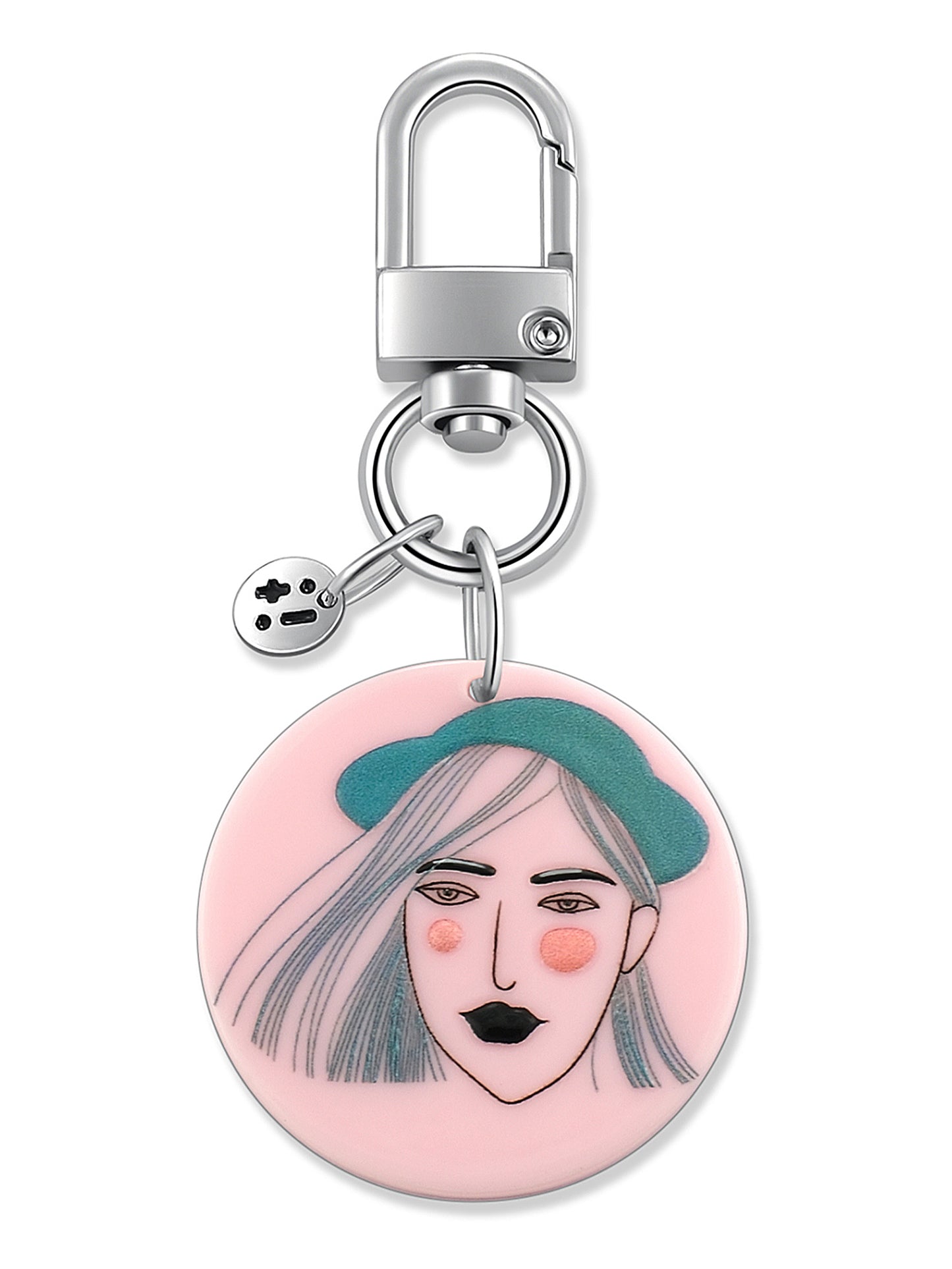 pink, green bag charm – Peach Girl Bag Charm – Strappy Club