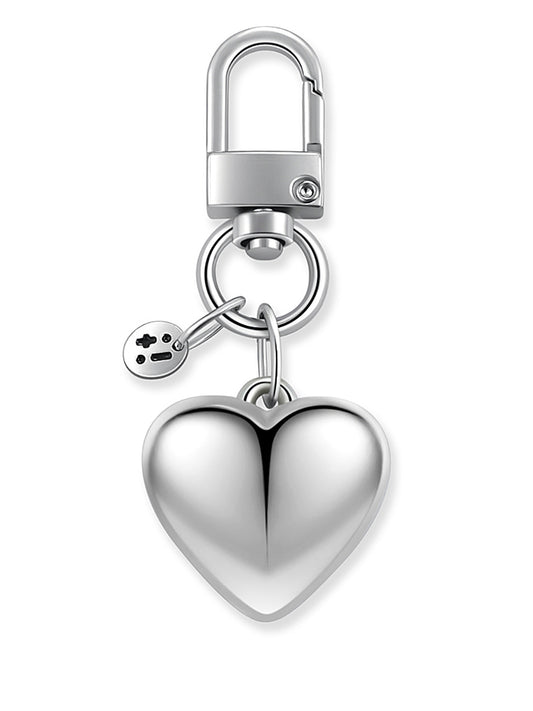 silver bag charm – Bold Heart Bag Charm – Strappy Club