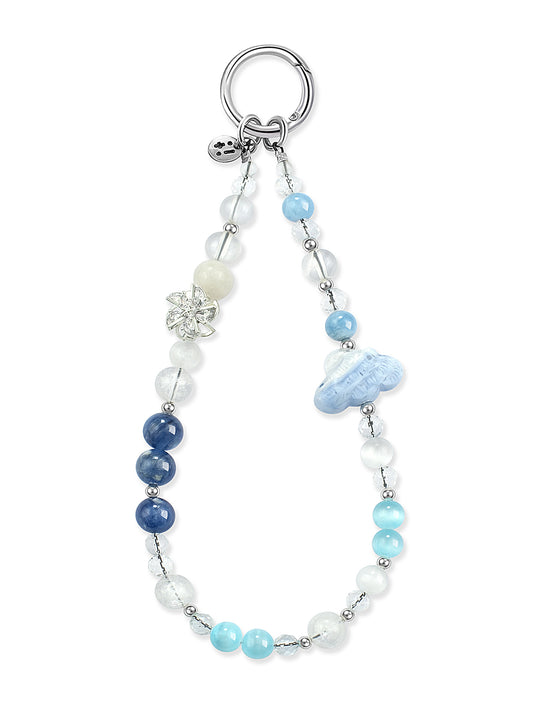 blue Snowflake Phantom Quartz phone strap – Windy Skies Phone Strap – Strappy Club