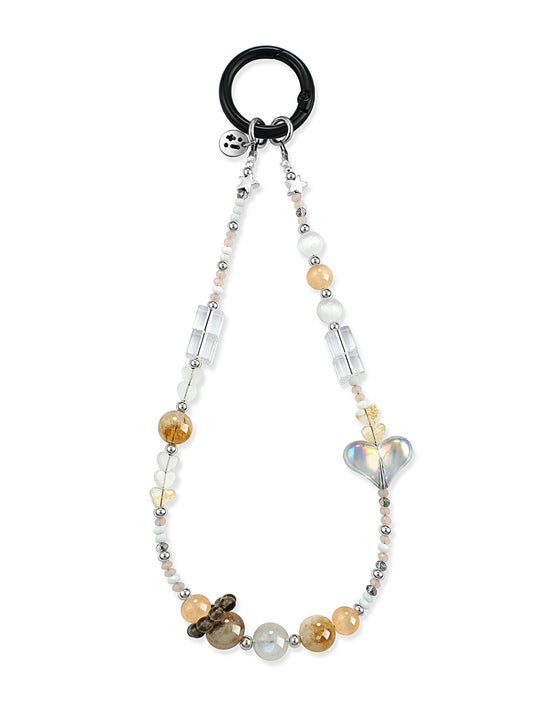 floral Honey Milk Citrine phone strap – Honey Driftie Phone Strap – Strappy Club