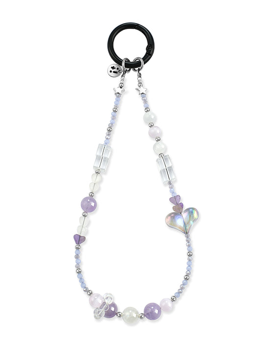 purple Lavender Milky Amethyst phone strap – Lilac Driftie Phone Strap – Strappy Club