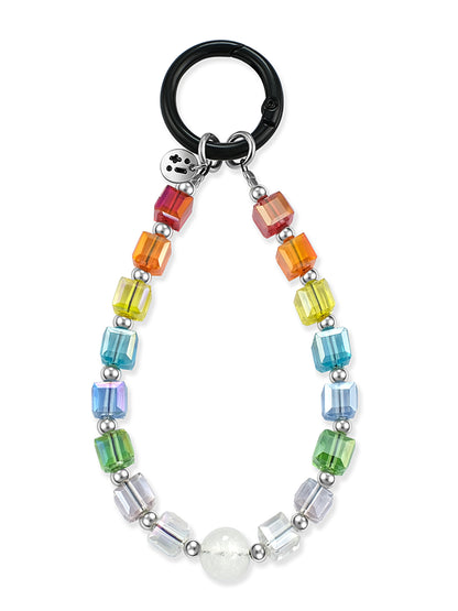 multicolor Azeztulite Quartz wristlet strap – Pixel Parade Wristlet Strap – Strappy Club