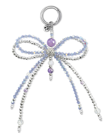 purple Lavender Amethyst bag charm – Lilac Love Ribbon Charm – Strappy Club