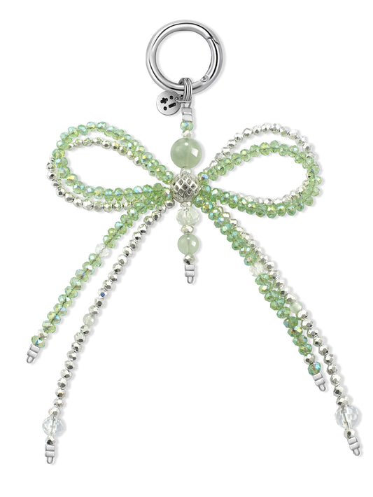 green Prehnite bag charm – Minty Fresh Ribbon Charm – Strappy Club
