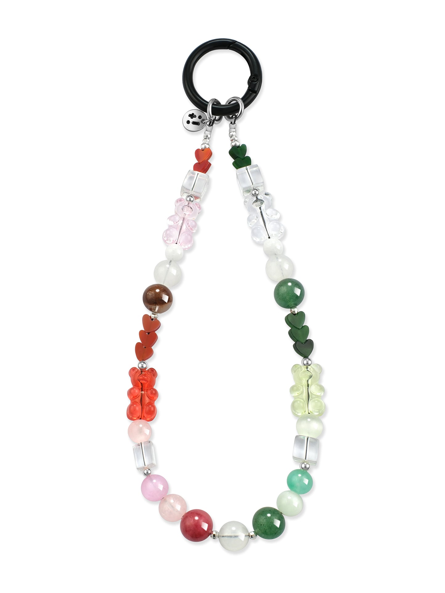 green, red Green Strawberry Quartz phone strap – Candy Cane Cuddle Phone Strap – Strappy Club