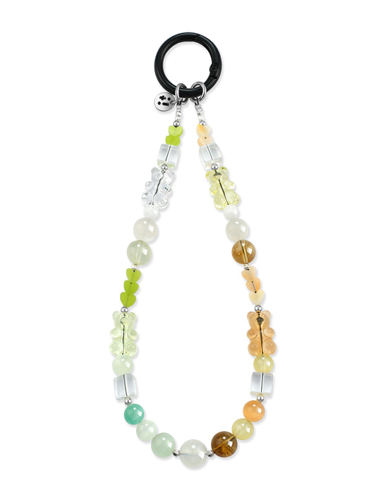 yellow, green Citrine phone strap – Citrus Cuddle Bear Phone Strap – Strappy Club