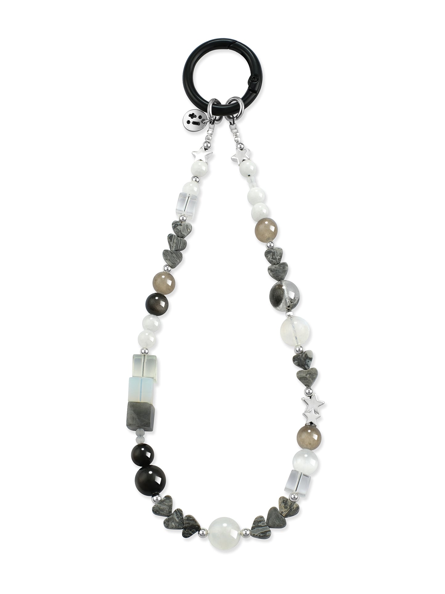 gray, black Clear Emotional Blockages Obsidian phone strap – Midnight Grey Phone Strap – Strappy Club