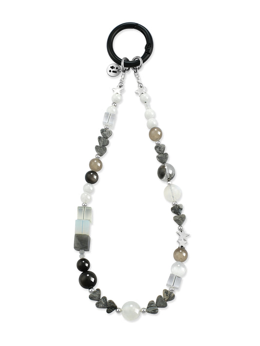 gray, black Clear Emotional Blockages Obsidian phone strap – Midnight Grey Phone Strap – Strappy Club