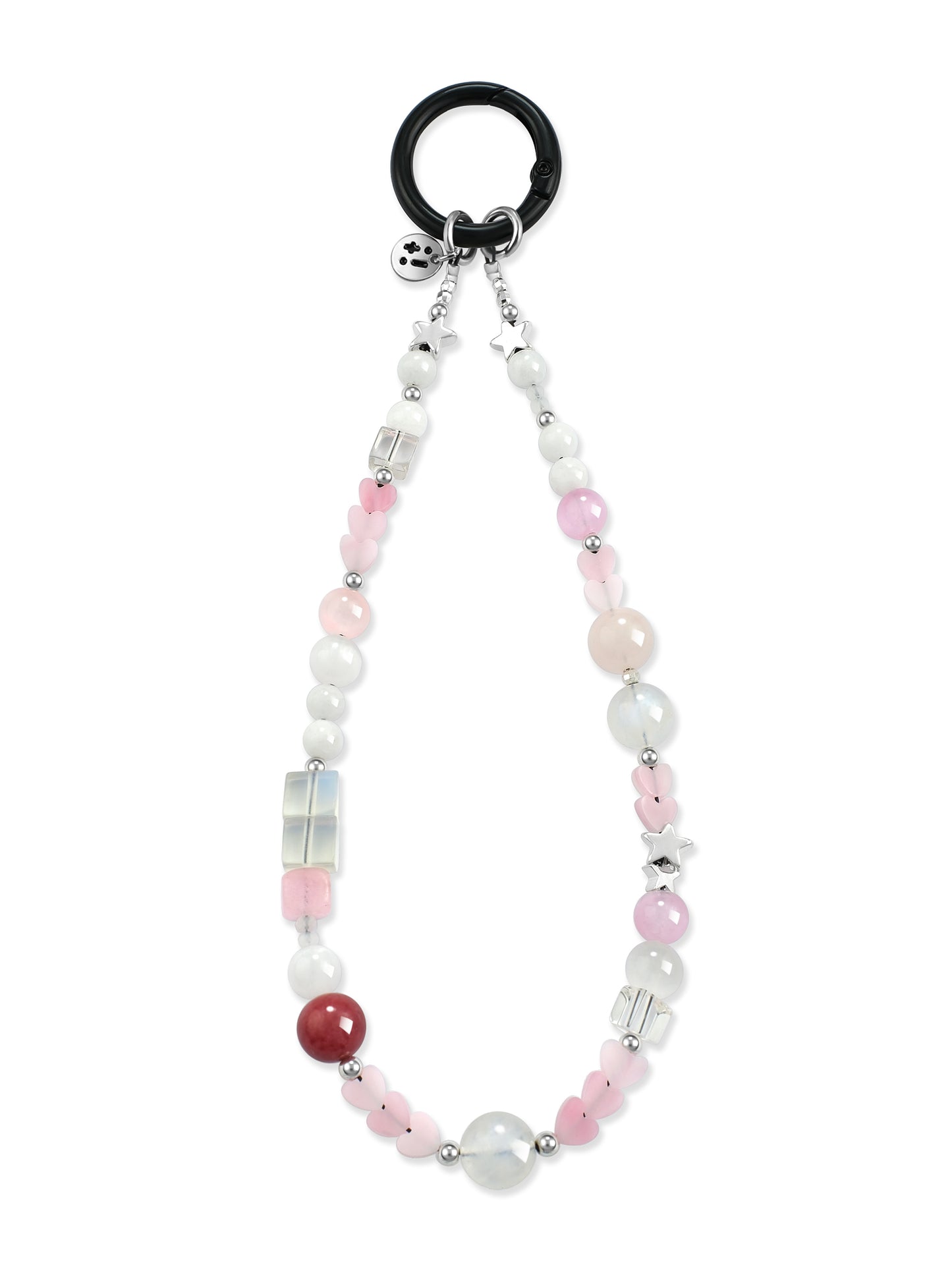 pink Rose Quartz phone strap – Blush Bliss Phone Strap – Strappy Club