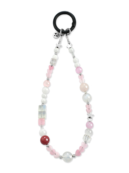 pink Rose Quartz phone strap – Blush Bliss Phone Strap – Strappy Club