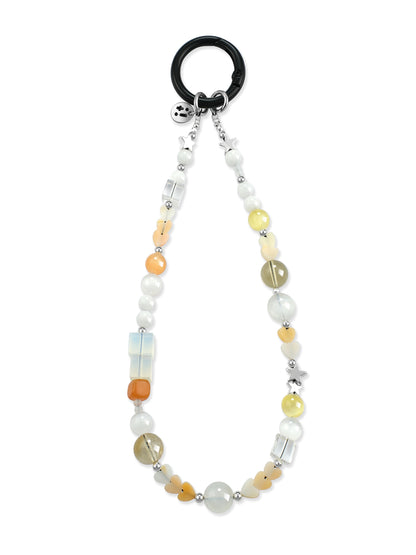 yellow, orange Lemon Quartz phone strap – Apricot Sunshine Phone Strap – Strappy Club