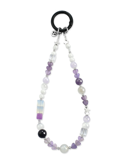 purple Lavender Quartz phone strap – Iris Garden Dream Phone Strap – Strappy Club